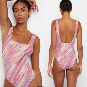 Onia Rafaela Wide Strap One Piece Swimsuit Size XL In Space Dye